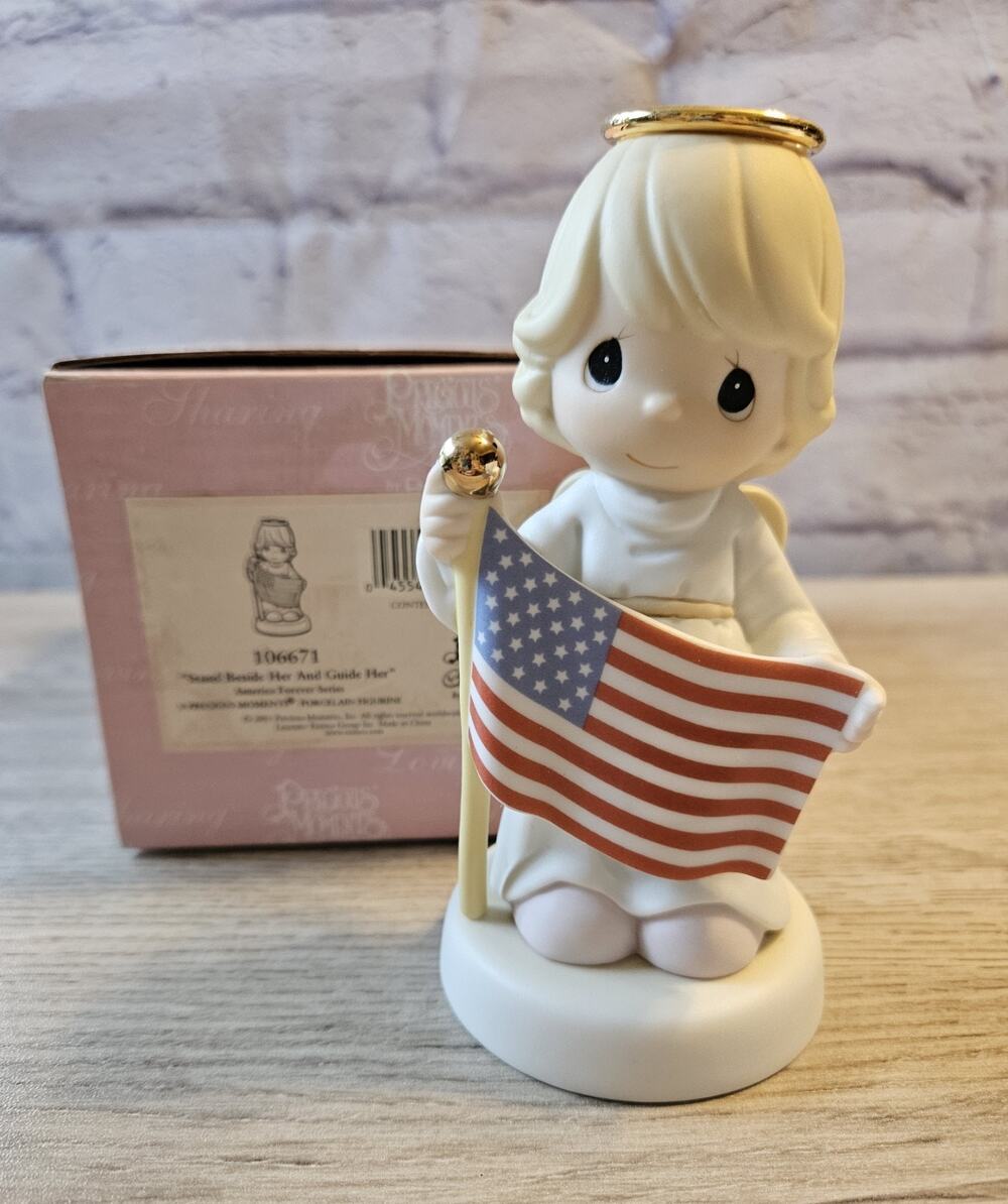 Precious Moment Stand Beside Her Guide Her 9/11 Patriotic America Forever Angel